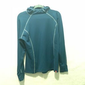 Blue north face vapor wick hooded pullover
